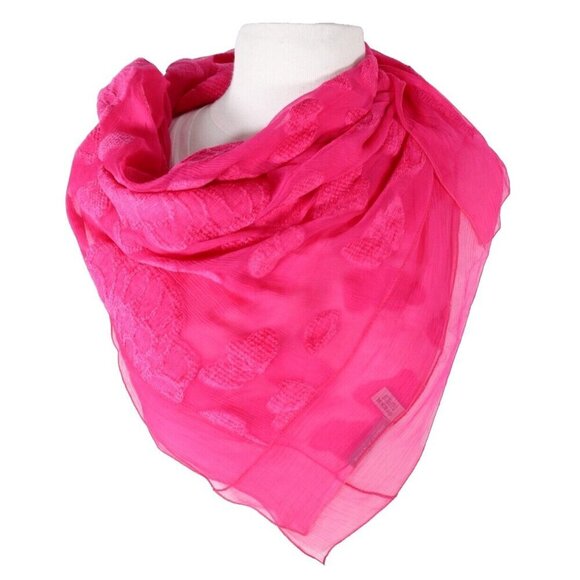 Bottega Veneta Women Pink Roses With Falling Petals Silk Scarf 36”x 36” NWT $840 - Picture 8 of 8